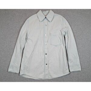 Vince Men Shirt XS Twill Cotton Long‎ Sleeve Light Blue Casual